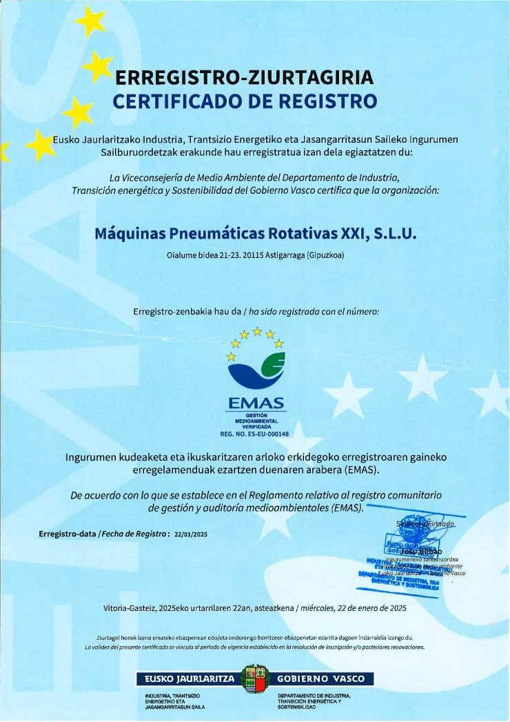 Certificado de registro EMAS